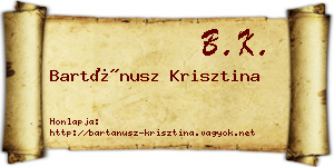Bartánusz Krisztina névjegykártya