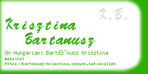 krisztina bartanusz business card